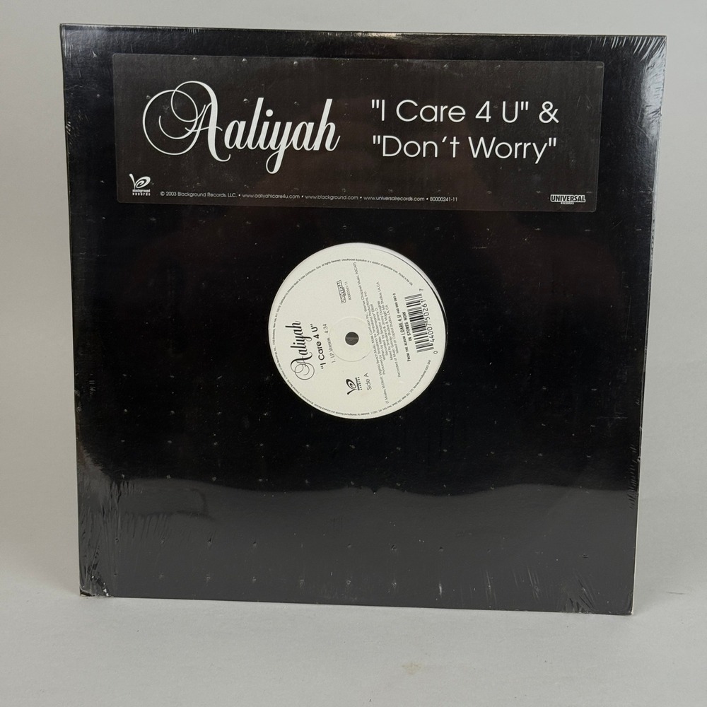 Aaliyah Vinyl Record I Care 4 U Don't Worry 12" Single 2003 - SEALED